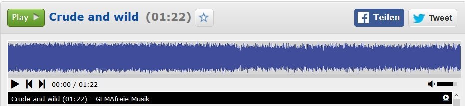 Wellenform des Tracks Crude and Wild von gerd-Peter Vogel (GEMAfrei)