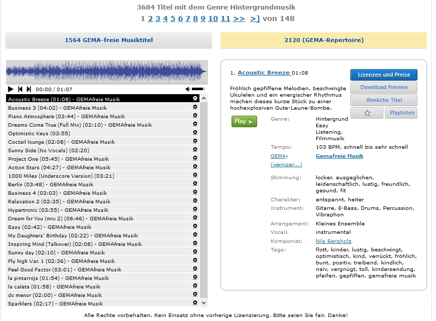 gemafreie Hintergrundmusik aus der Proud Music Library